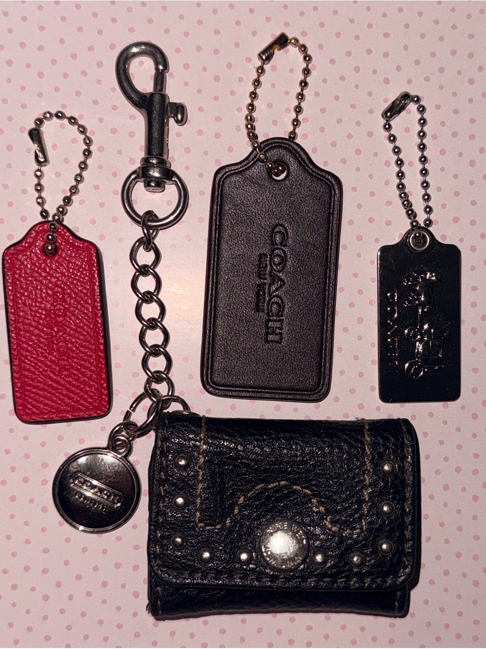 Coach Leather and Stainless steel Tags Whit Mini Bag Nine West